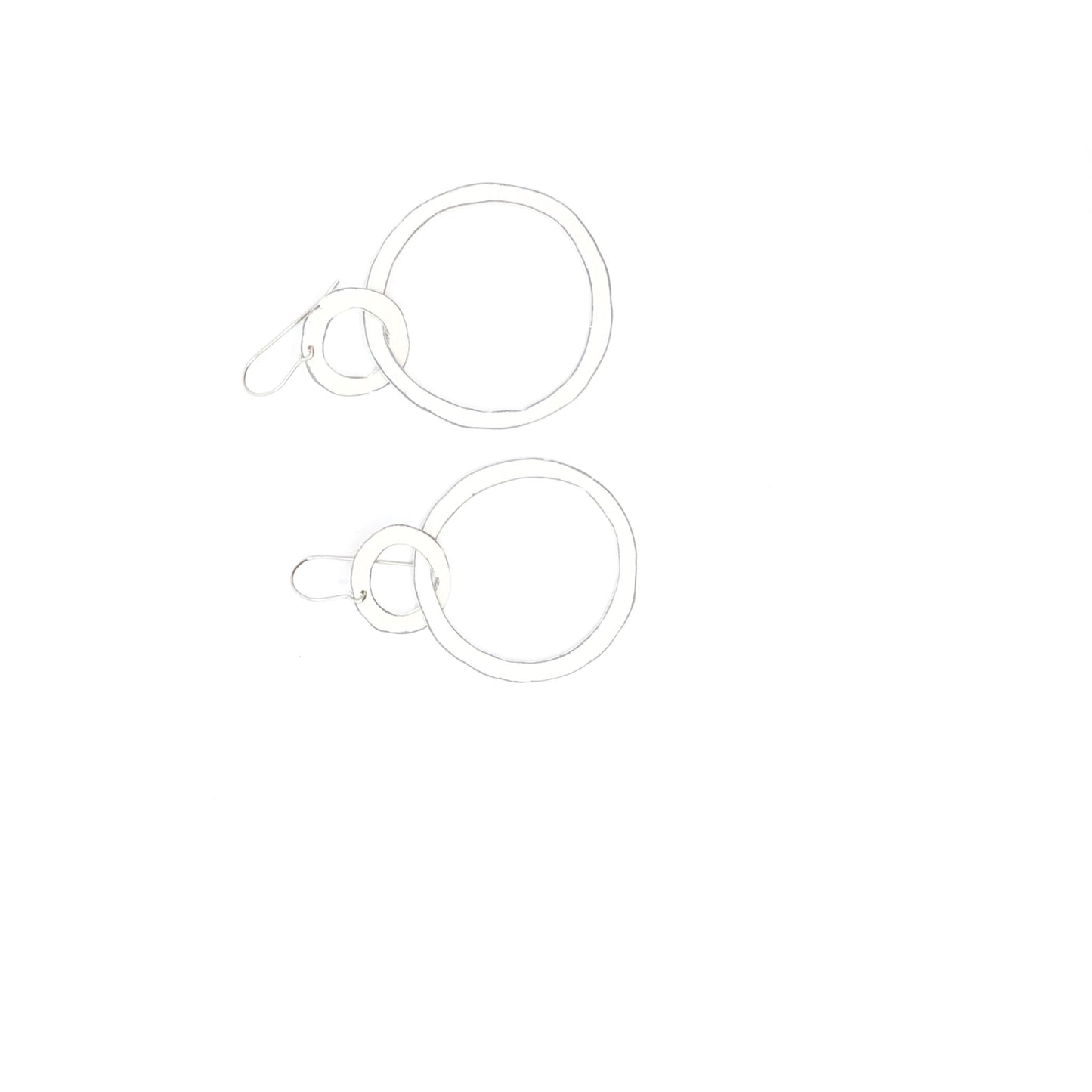 Circle/Circle White Earrings