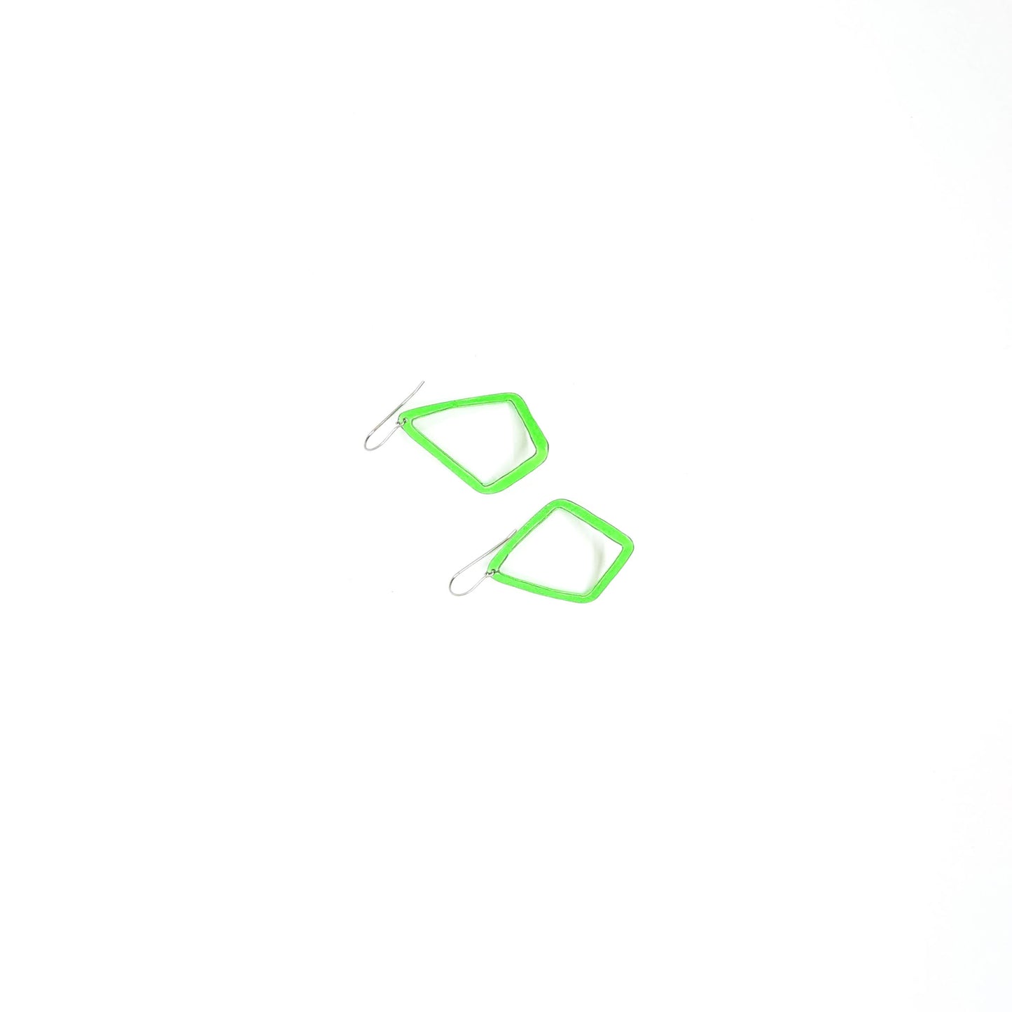 Green 3D Diamond Shaped Earrings