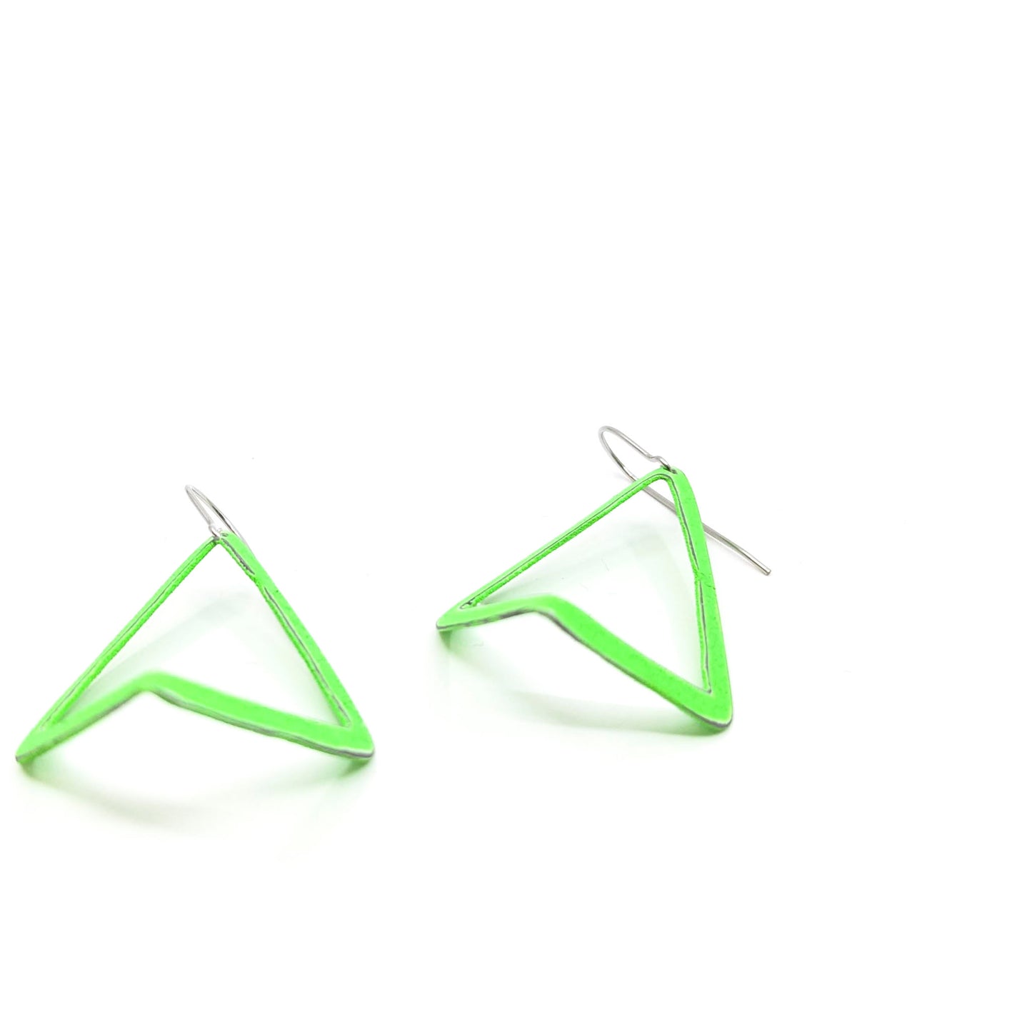 Green 3D Diamond Shaped Earrings