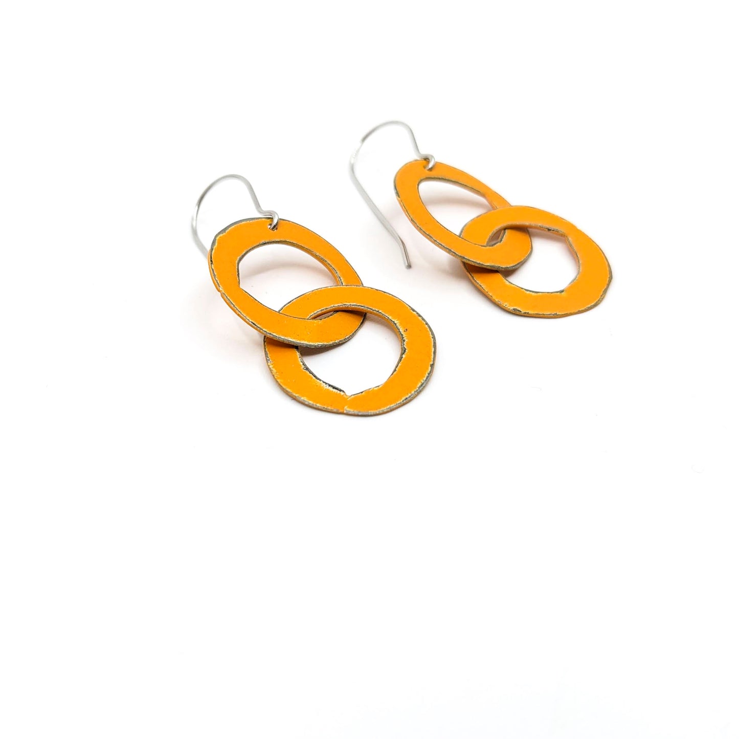 Double Circle in Orange- Earrings