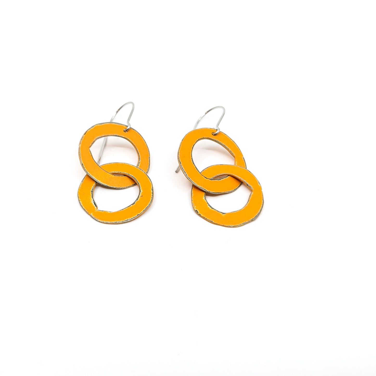Double Circle in Orange- Earrings