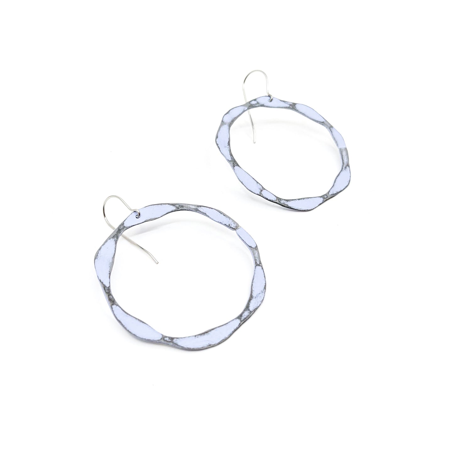 Forged Circle, Lavender Earrings