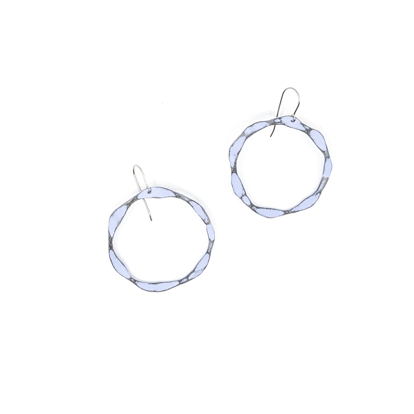 Forged Circle, Lavender Earrings