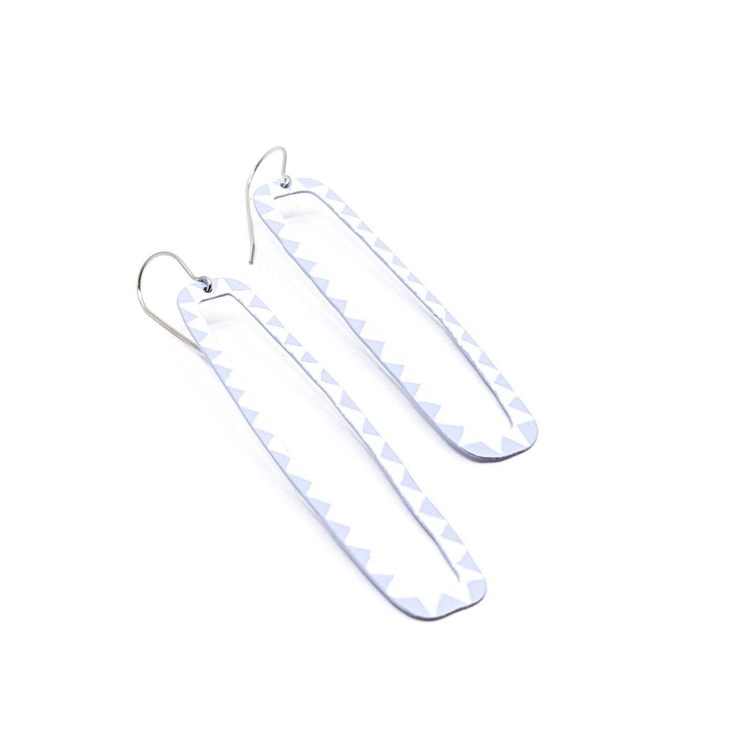 Lavender Rectangle with White Lines Earrings
