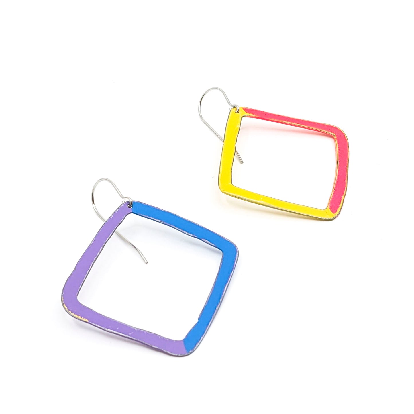 Multicolor Square Earrings