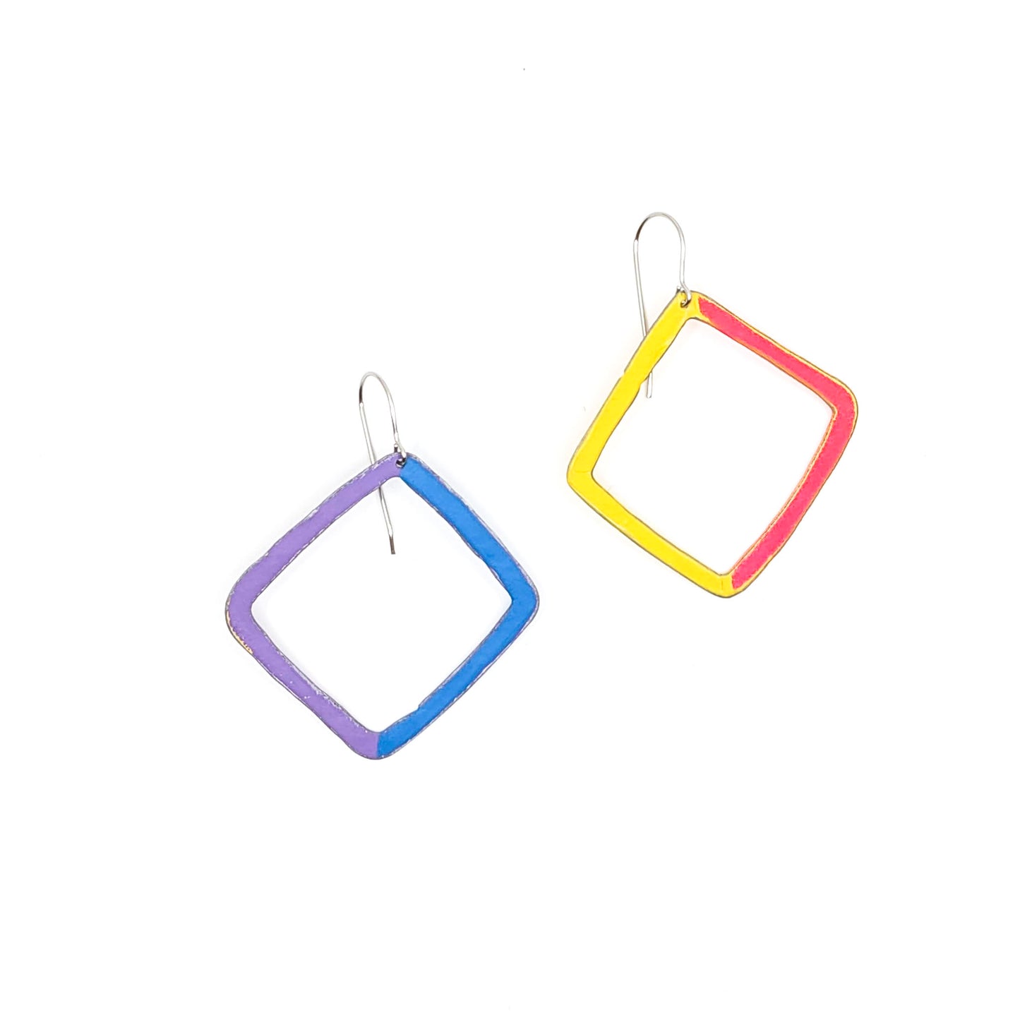 Multicolor Square Earrings