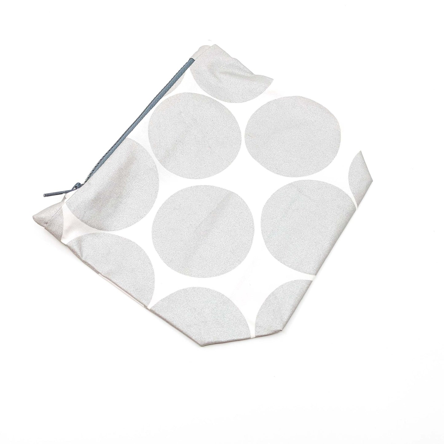 Gusseted Zippered Pouches, Cotton, Small / Big Silver Dot
