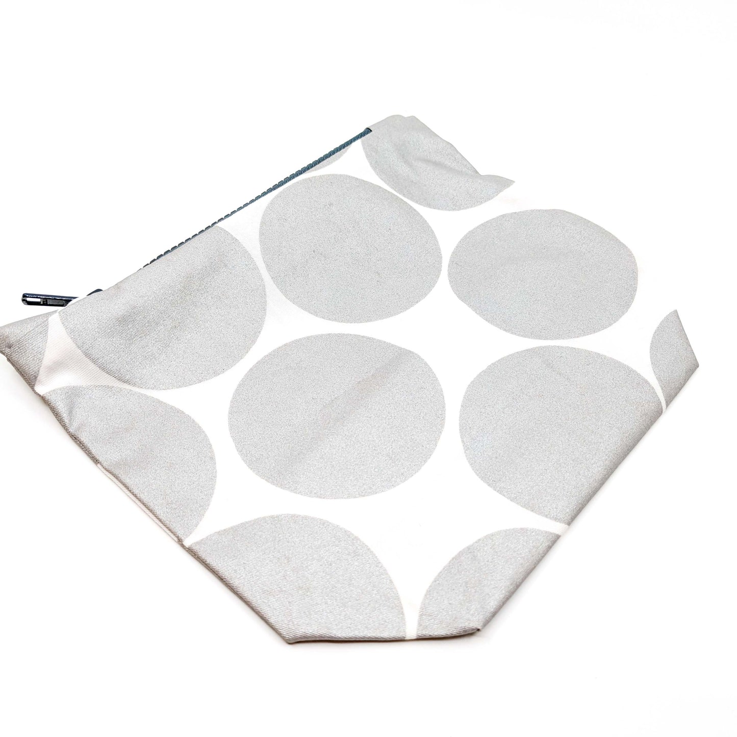 Gusseted Zippered Pouches, Cotton, Small / Big Silver Dot