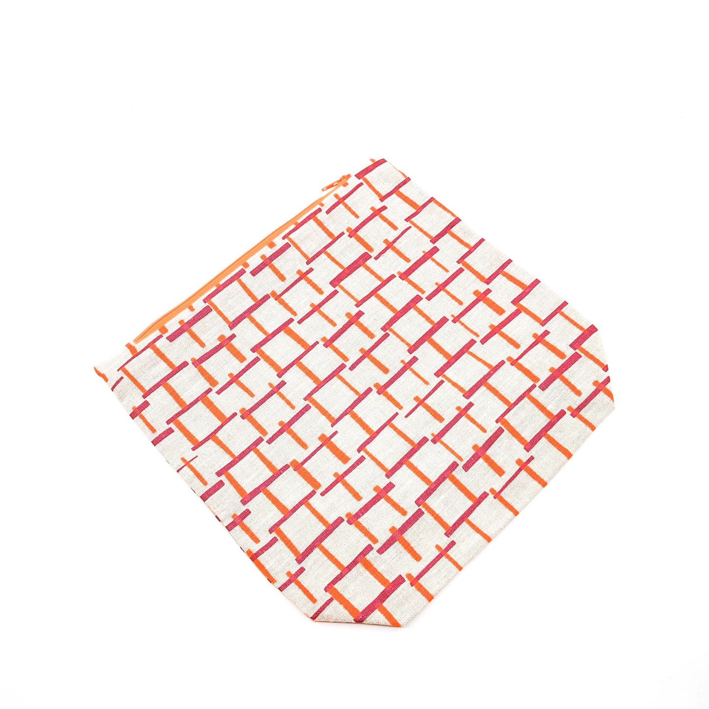 Gusseted Zippered Pouches, Linen, Medium / various prints