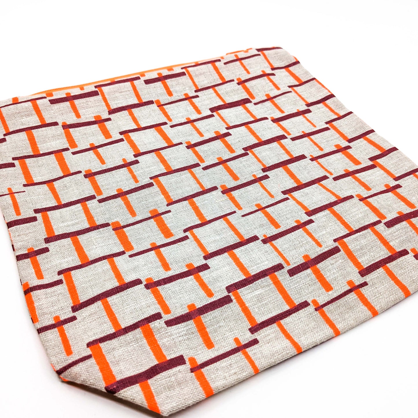 Gusseted Zippered Pouches, Linen, Medium / various prints