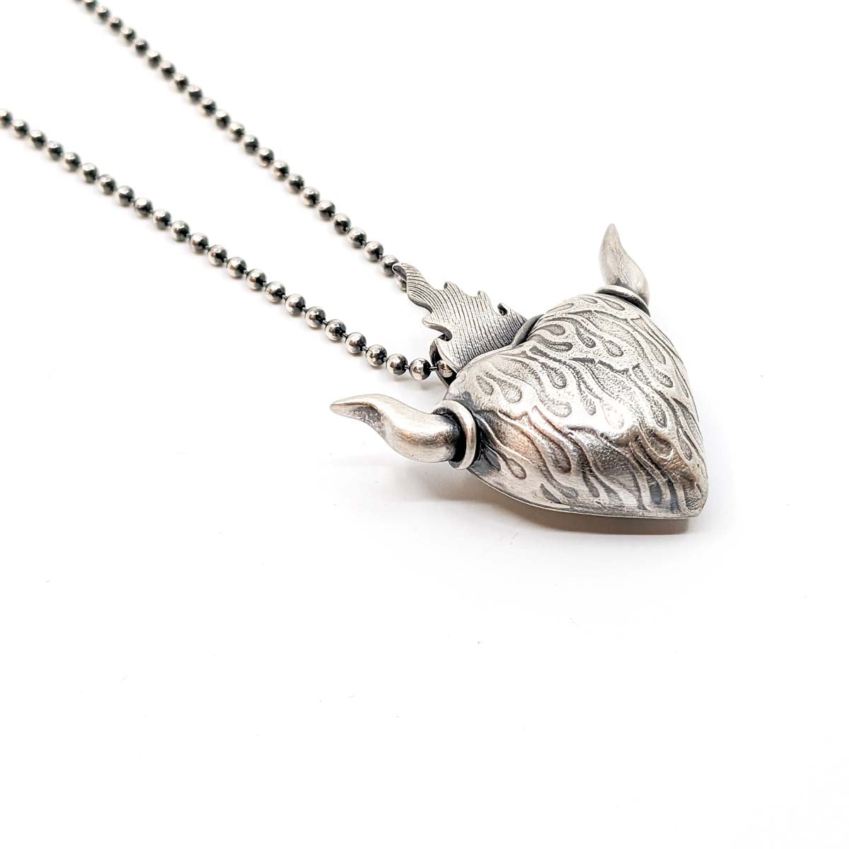 Passion/ Heart with Horus and Flames Necklace