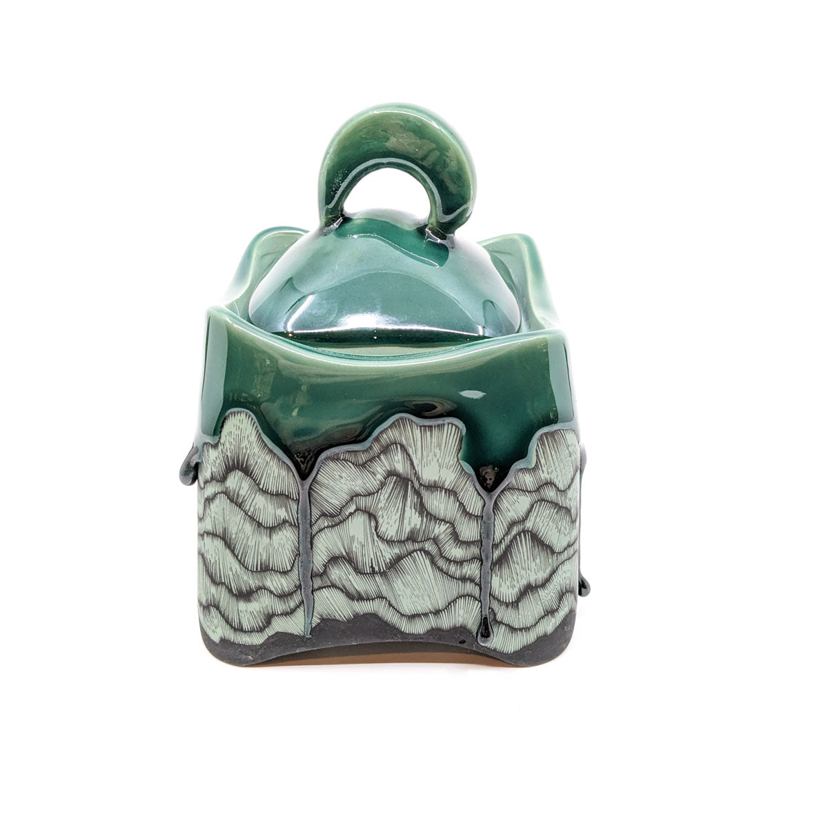 Small Box Jar in Green
