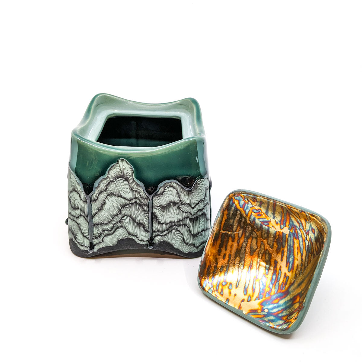 Small Box Jar in Green