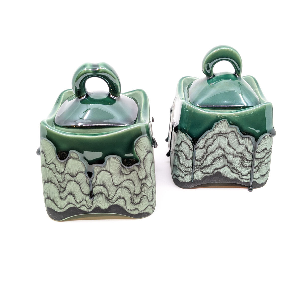Small Box Jar in Green