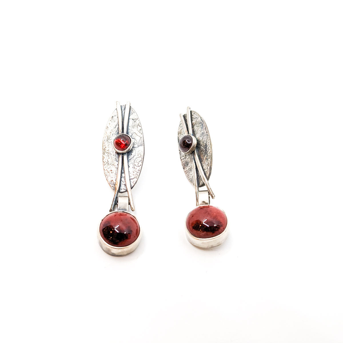 Peachbloom Pottery and Garnet Earrings