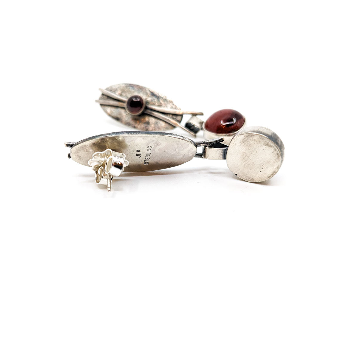 Peachbloom Pottery and Garnet Earrings