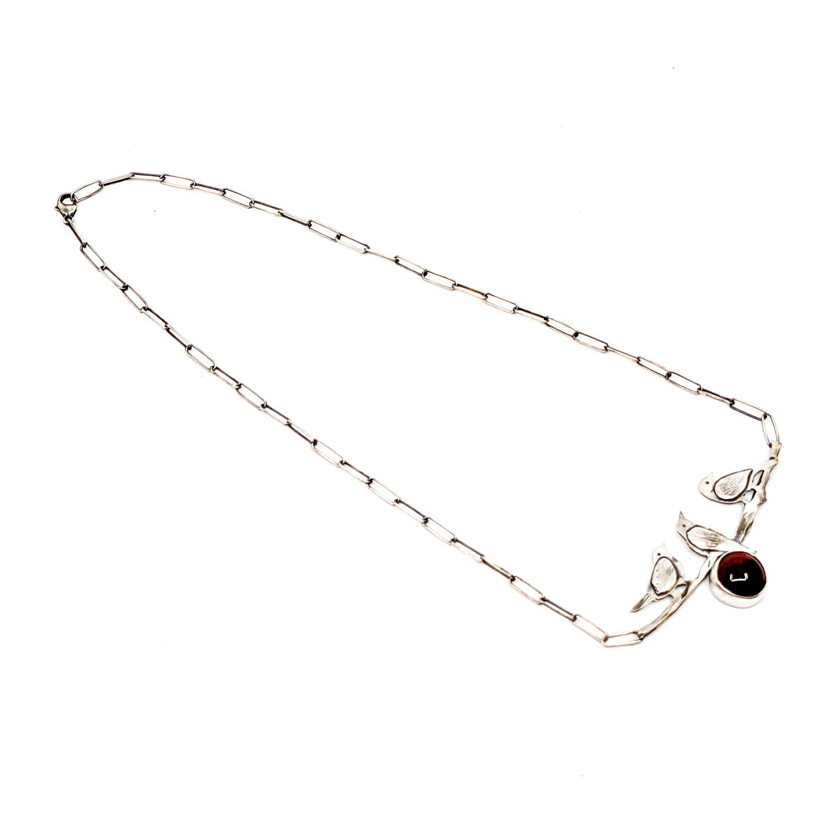 Peachbloom with Three Birds Necklace