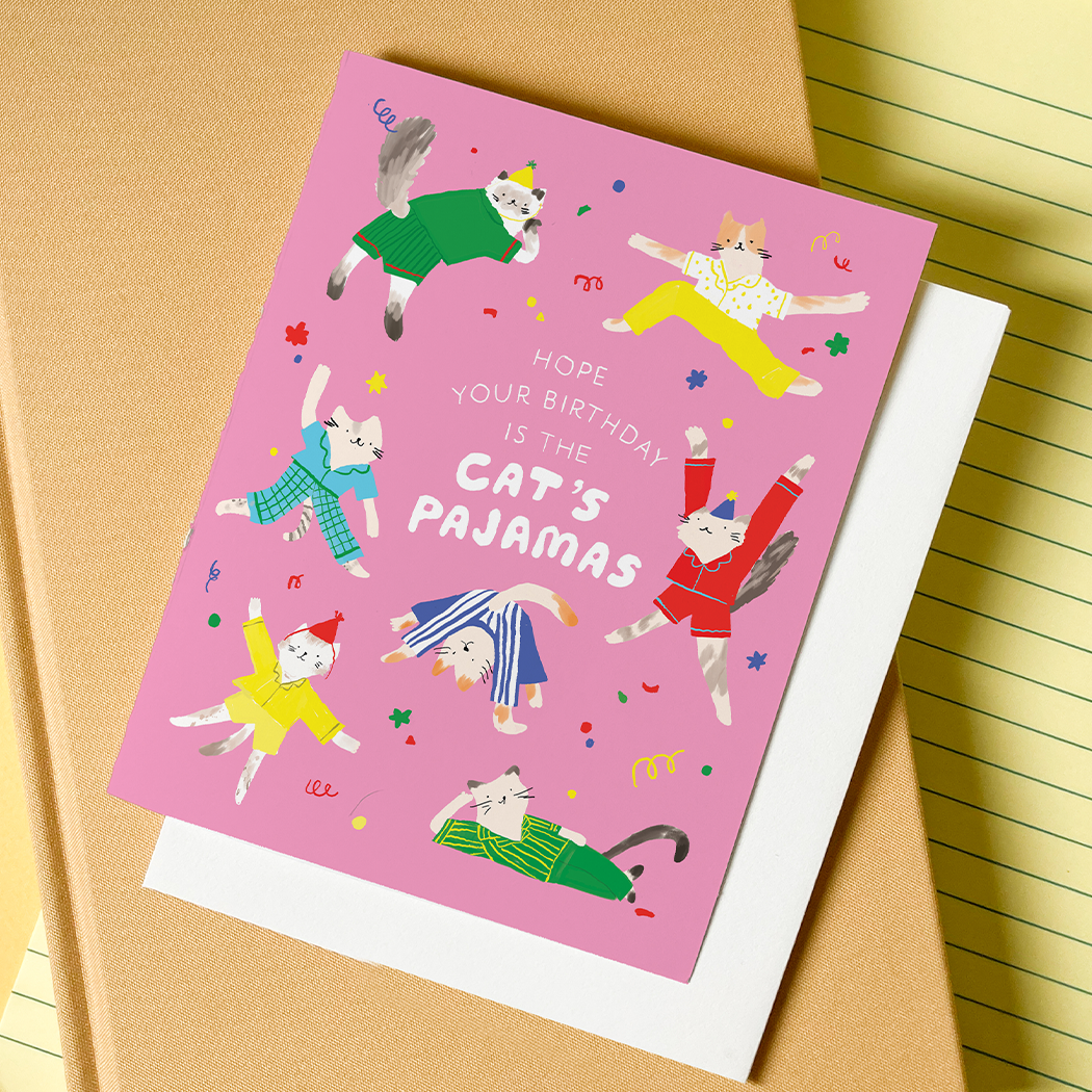 Cat's Pajamas Birthday - Cat Pun Birthday Card