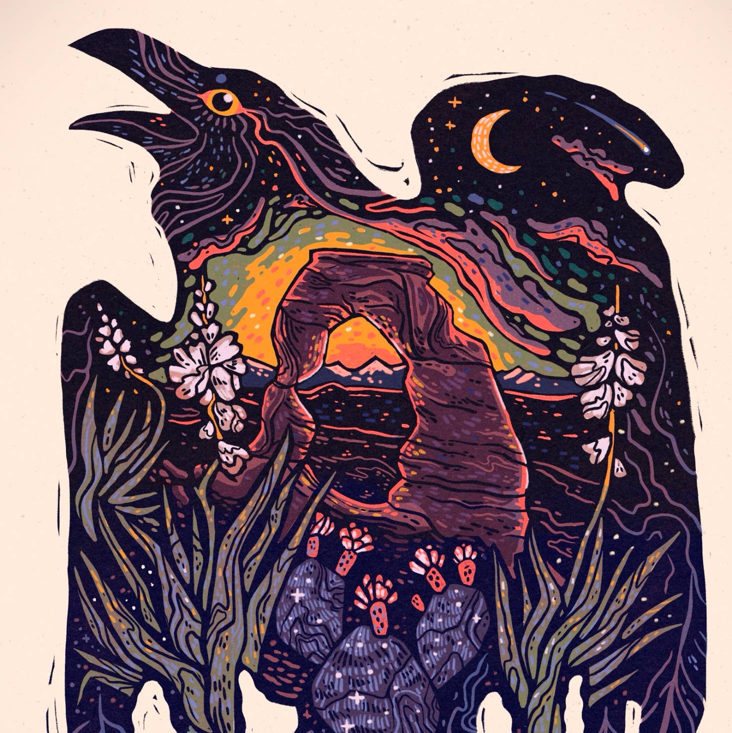 Raven Delicate Arch- Print