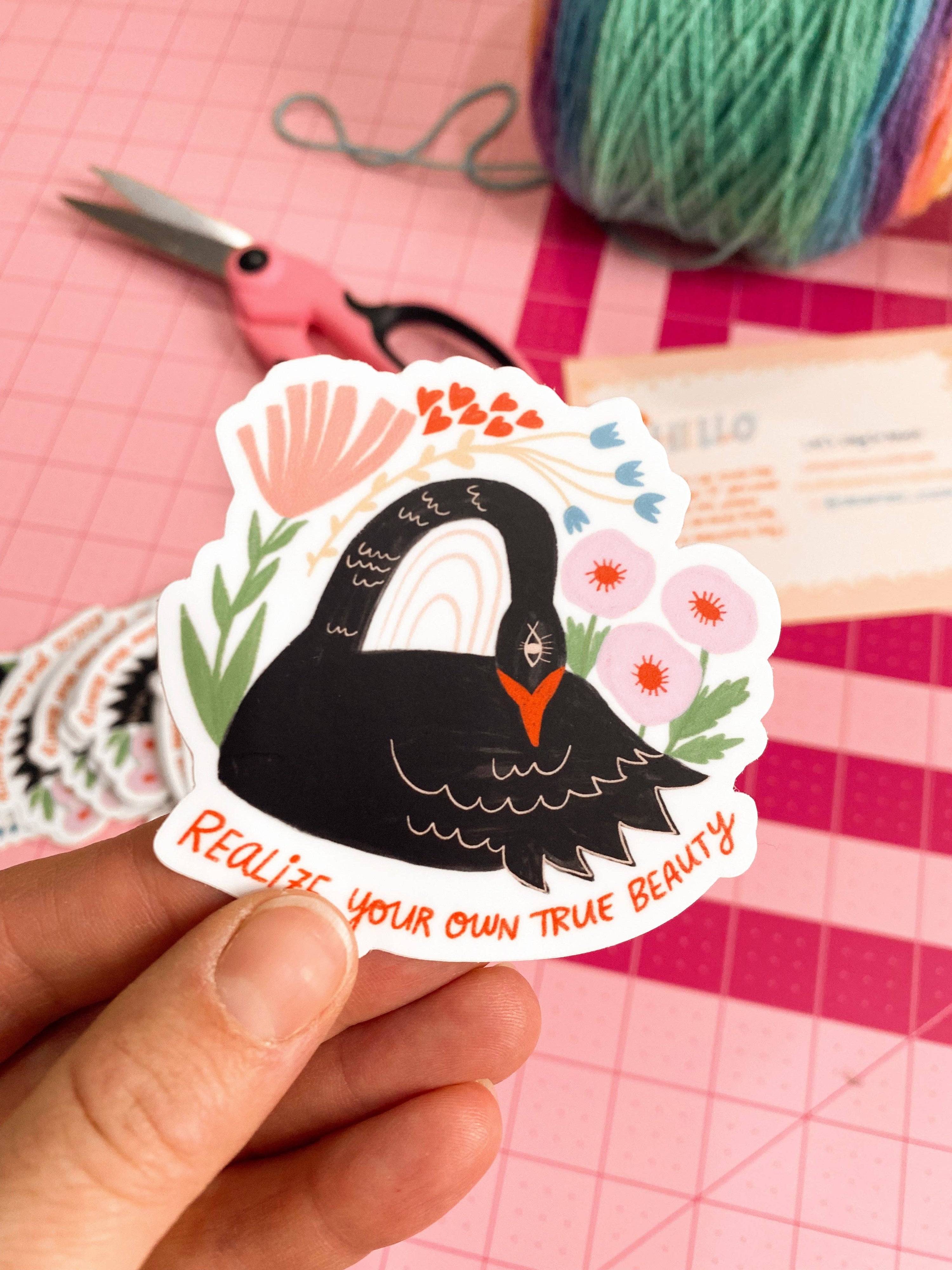 Swan Sticker - Realize Your Own True Beauty