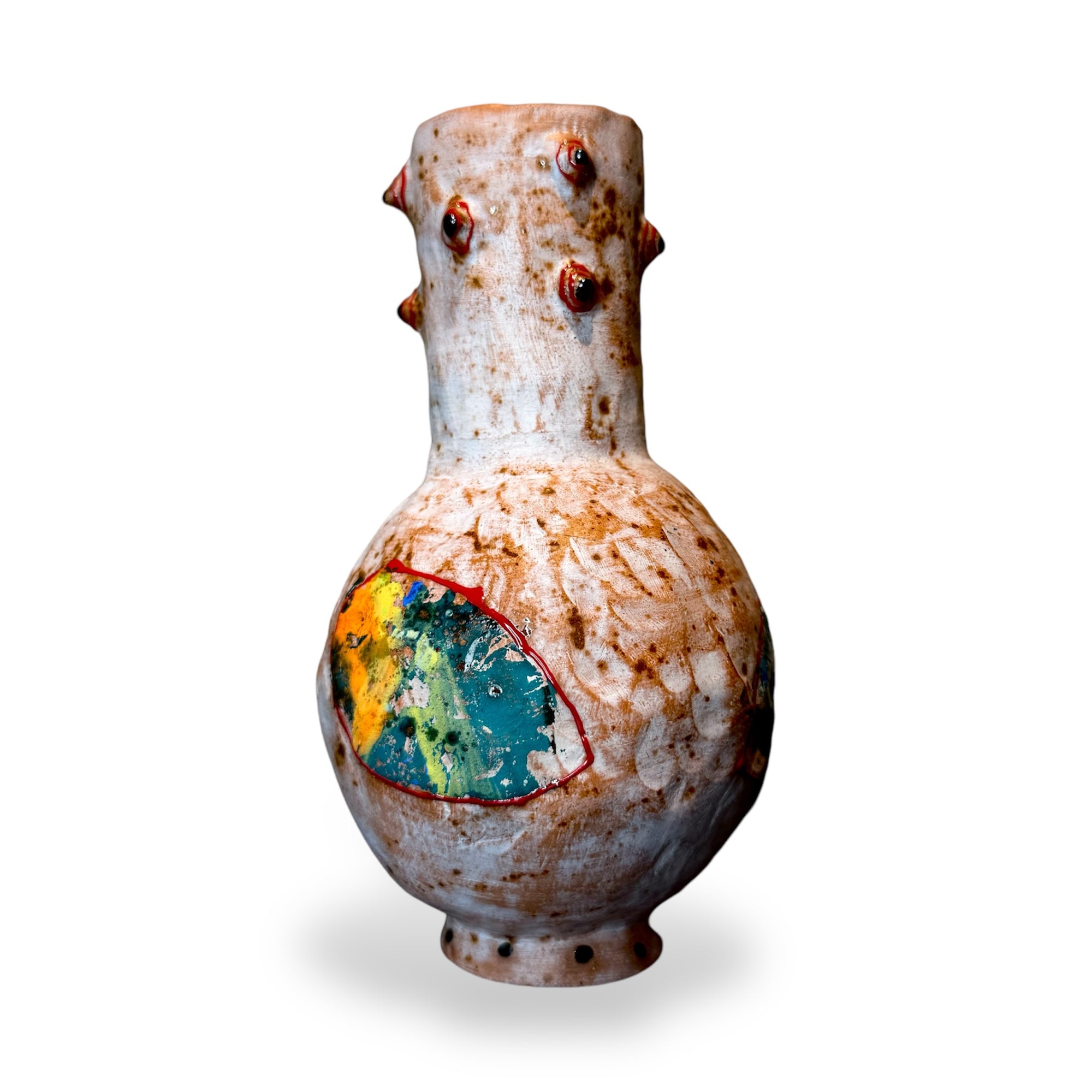 Spiky Vase (White and Multicolor)