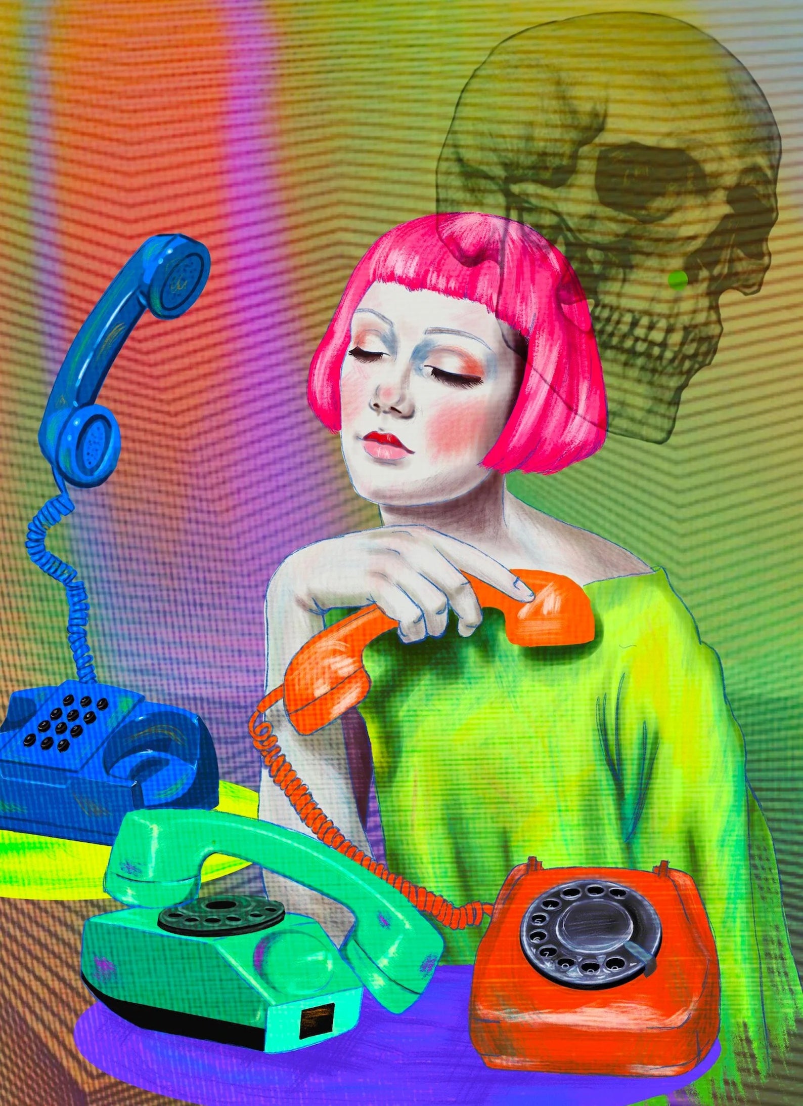 Neon Retro Colorful Decor- Print