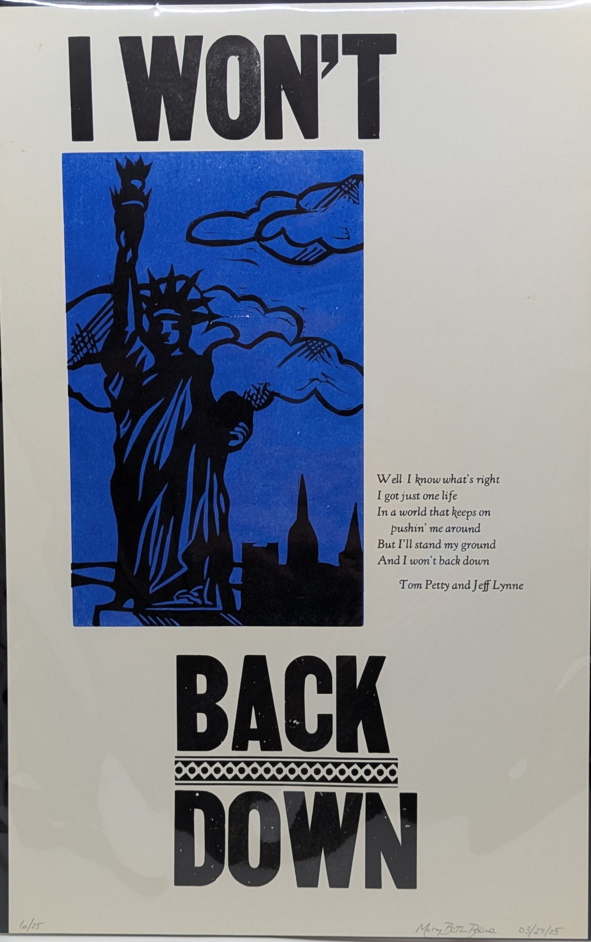 I Won't Back Down- Protest Print
