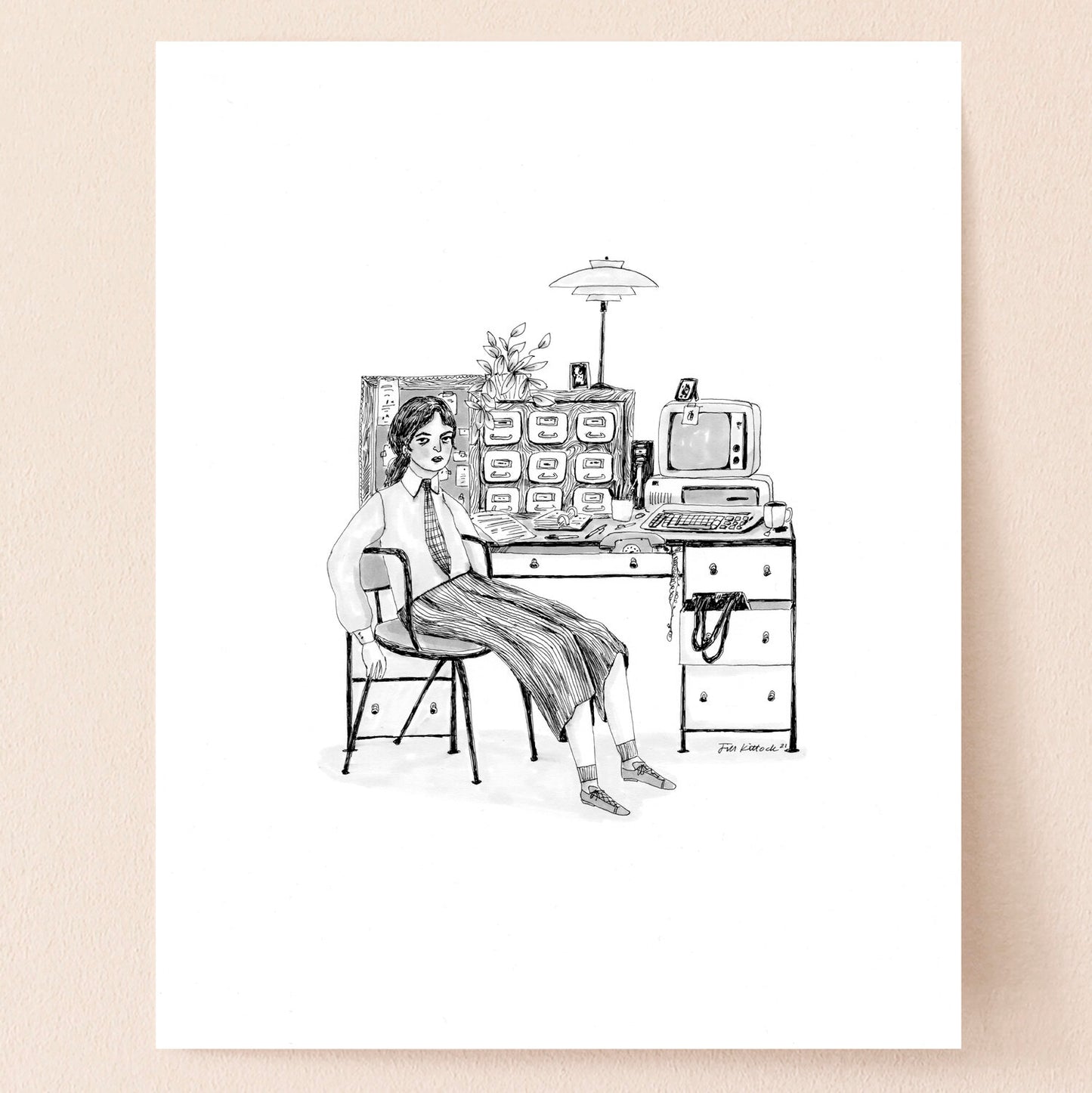 Slumped in her Chair- Print