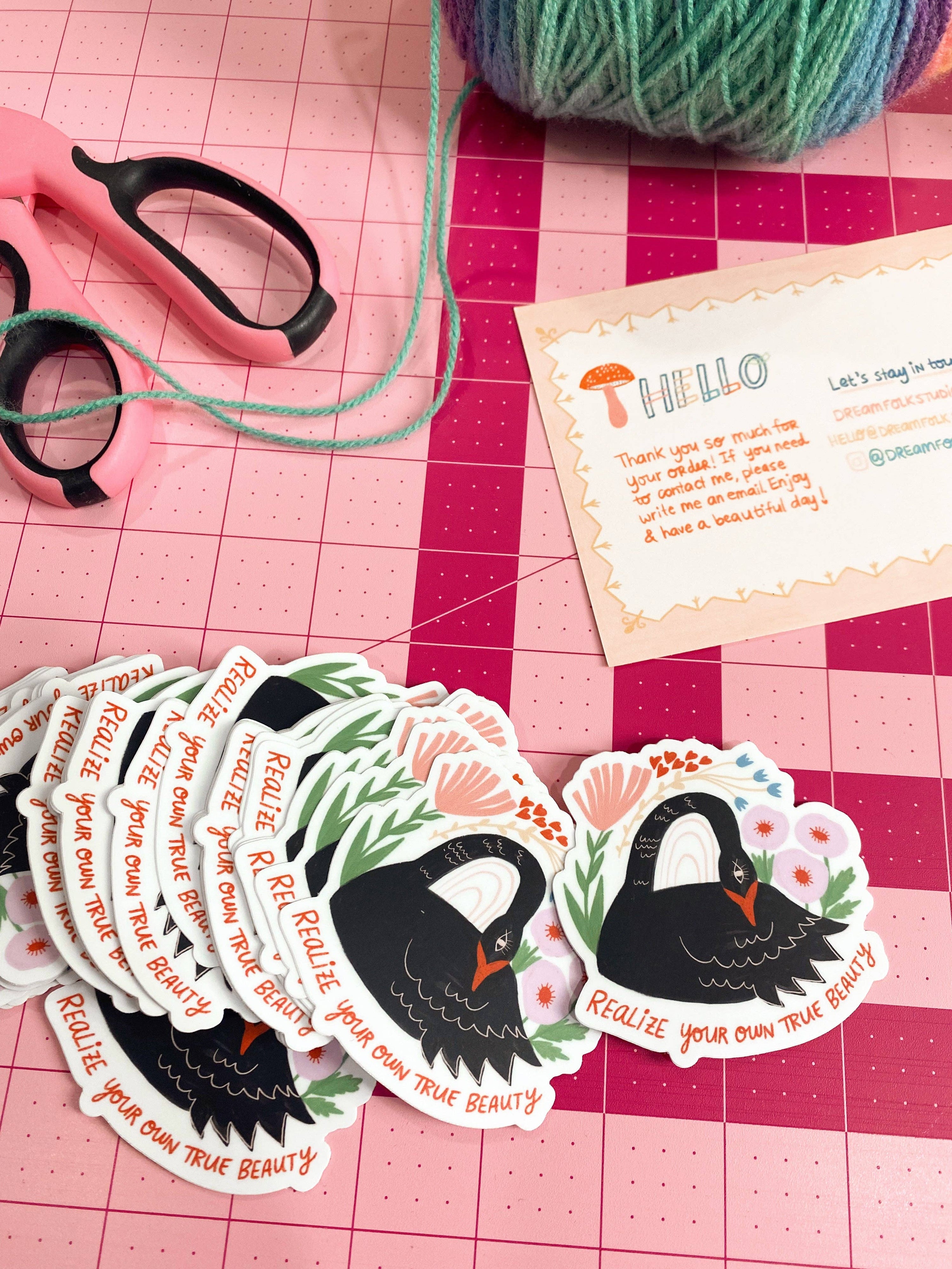 Swan Sticker - Realize Your Own True Beauty