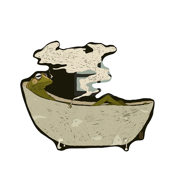Self Care Frog, Small Sticker