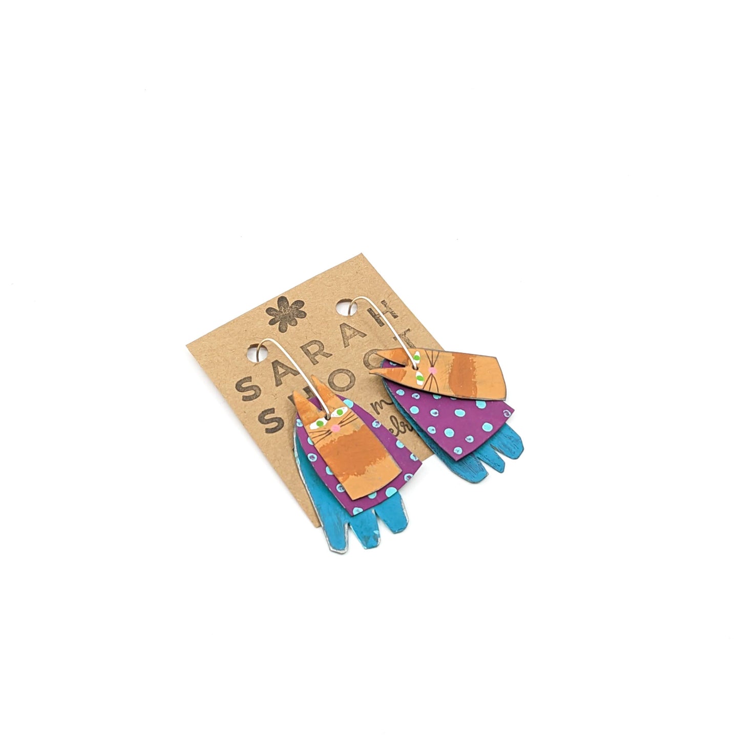 Orange Cat Earrings