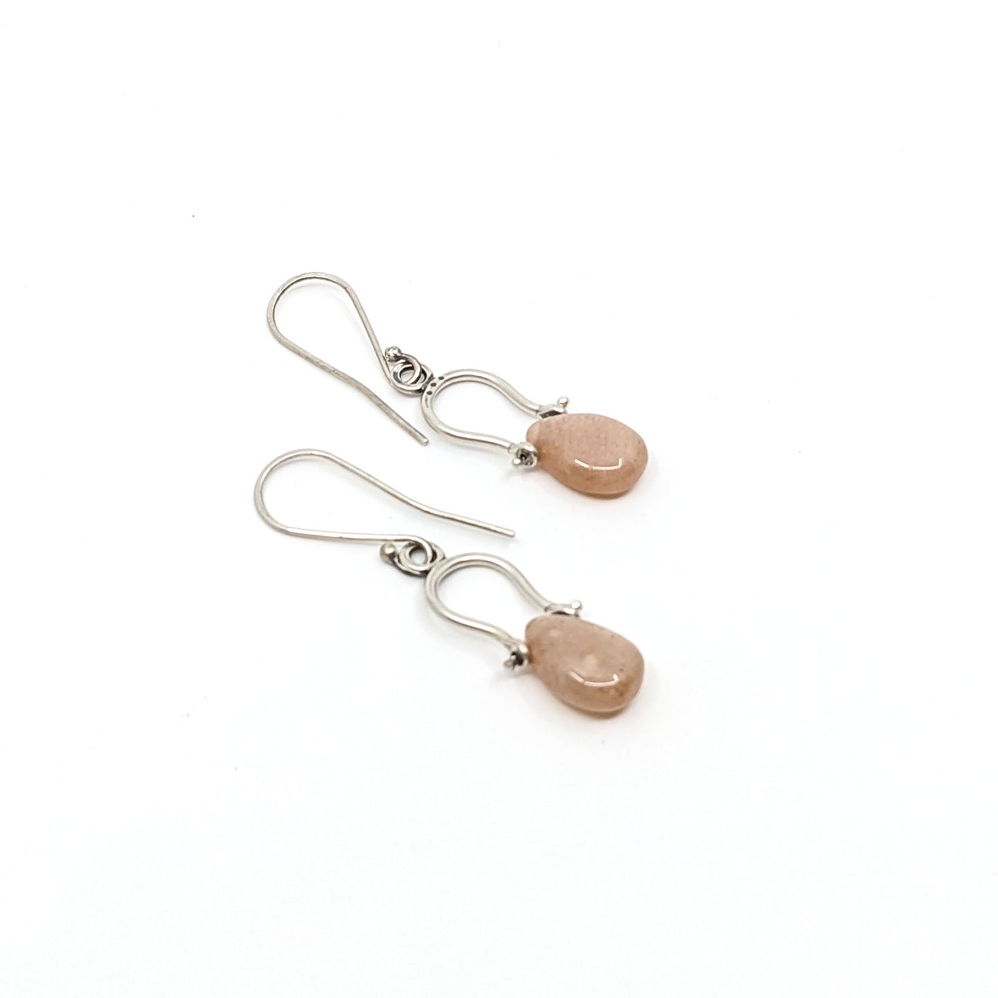 Petite Swing Earrings-Peach Moonstone