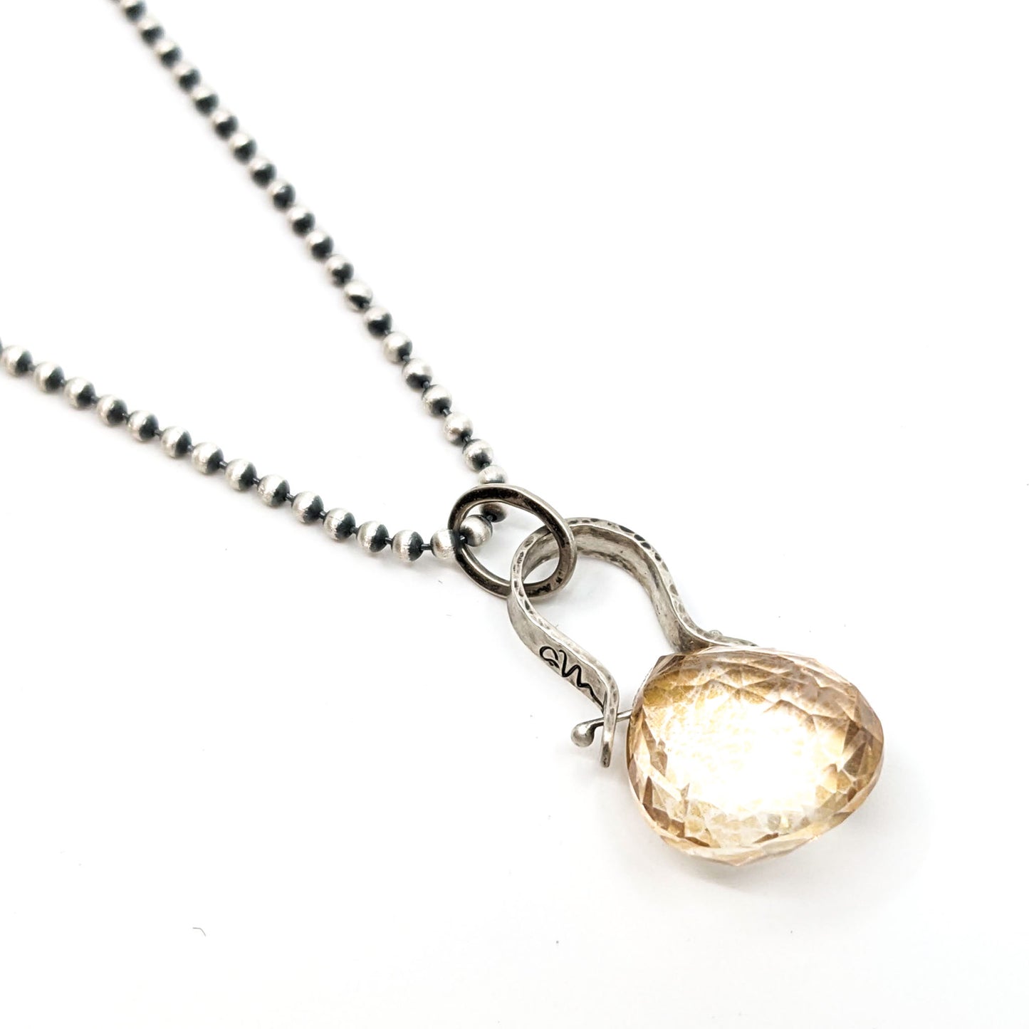 Petite Swing Pendant- Peach Mystic Quartz