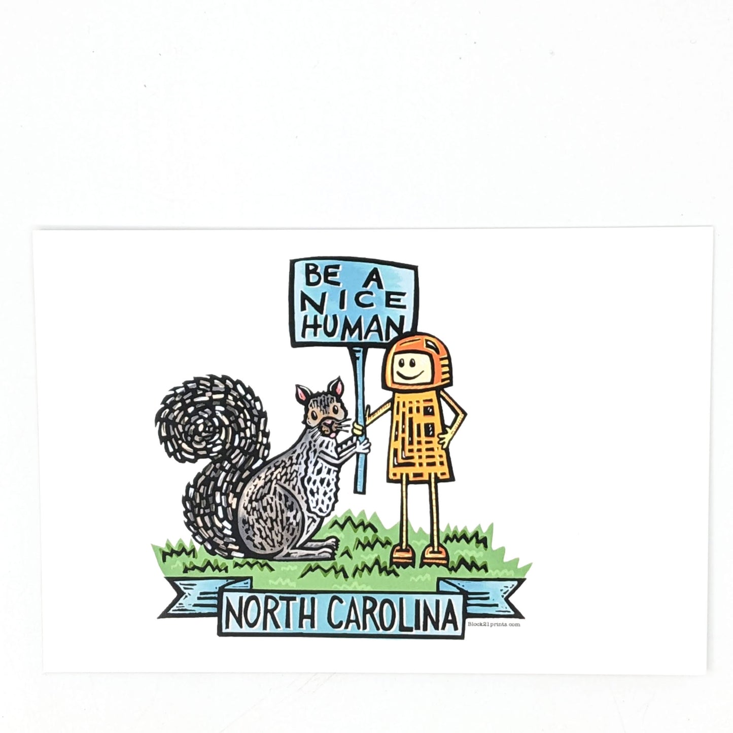 Be a Nice Human NC Postcard