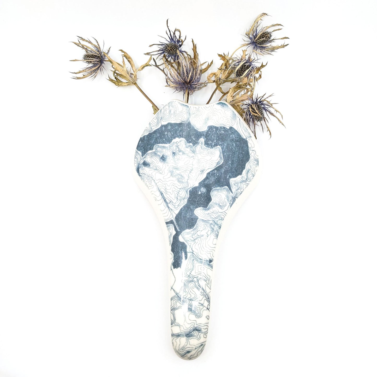 Bike Saddle: Blue Heron- Functional Wall Vase