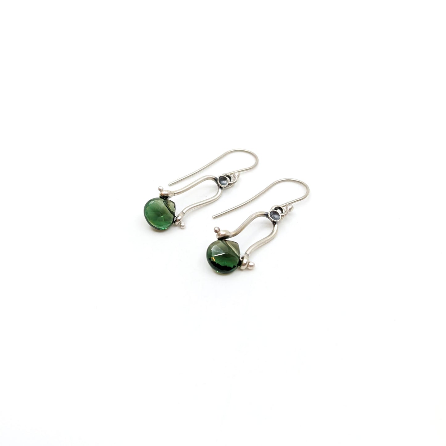 Petite Swings, Green Topaz Drops- APS ER29 SS