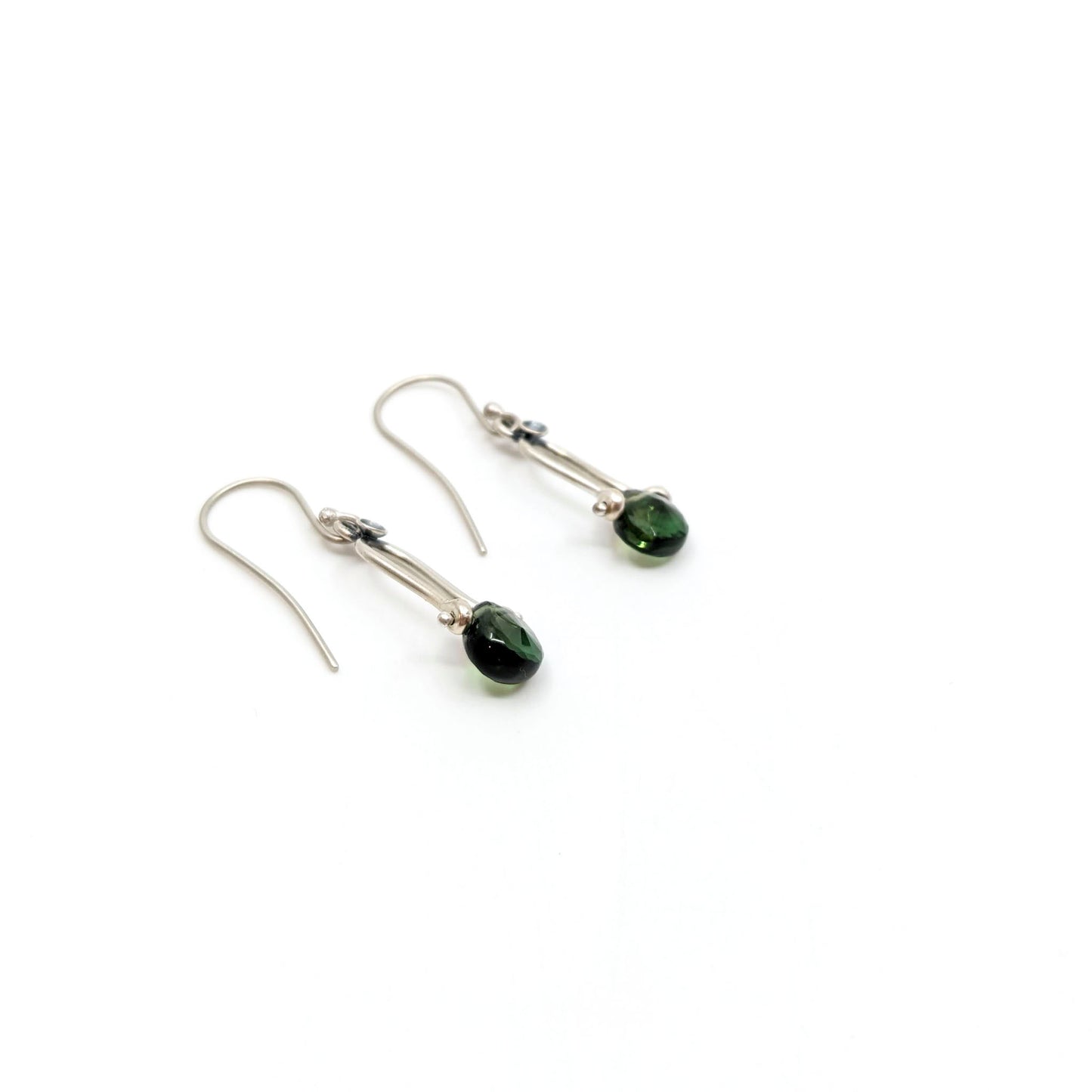 Petite Swings, Green Topaz Drops- APS ER29 SS