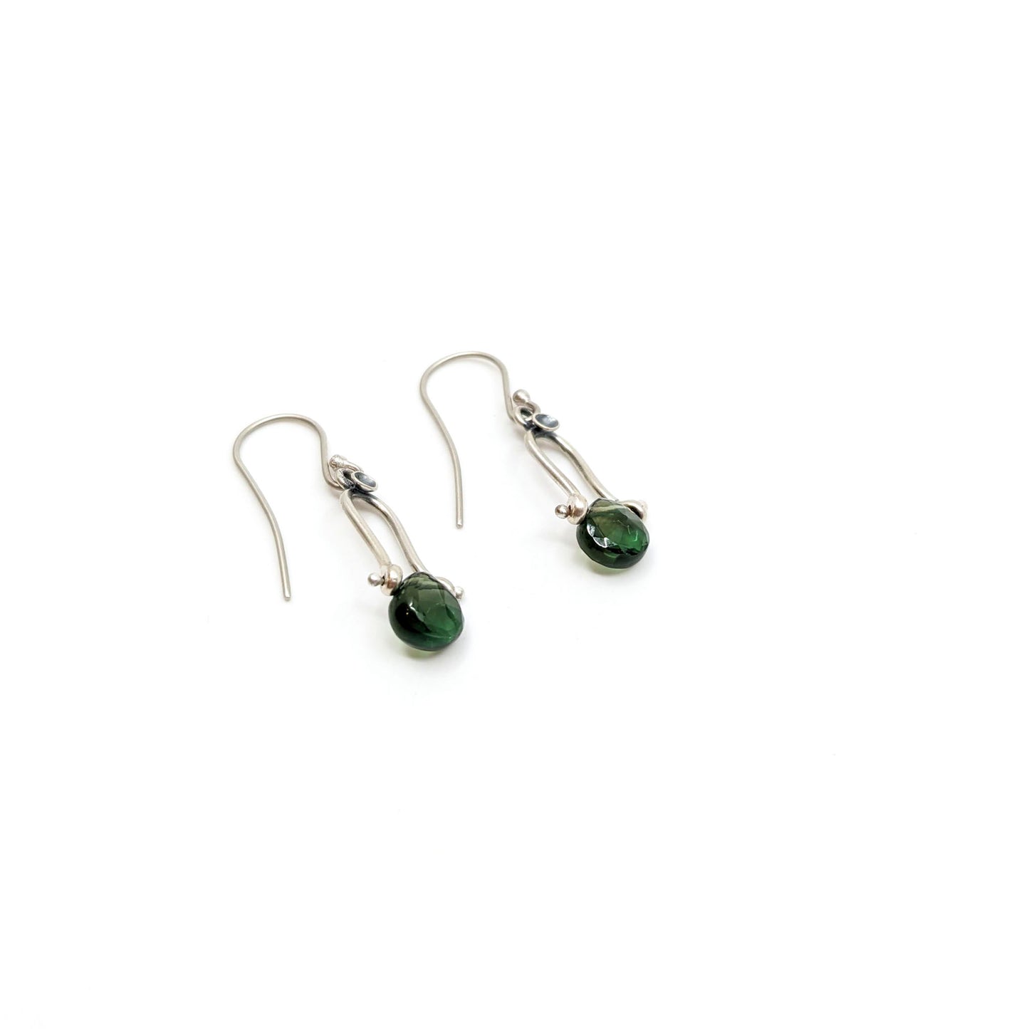 Petite Swings, Green Topaz Drops- APS ER29 SS