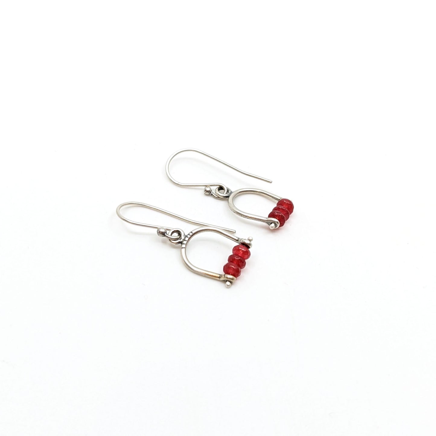 Petite Swings, Cranberry Jade, Earrings-APS ER34 SS