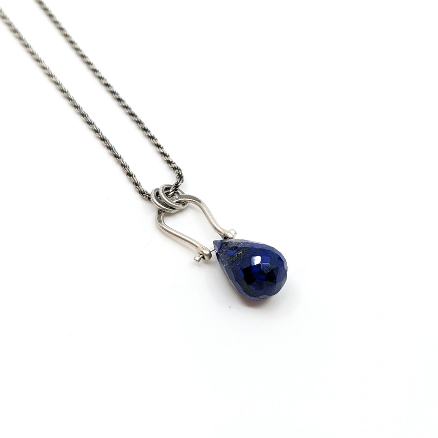Petite Swings- Lapis Drop Pendant- Necklace- APS NK09 SS