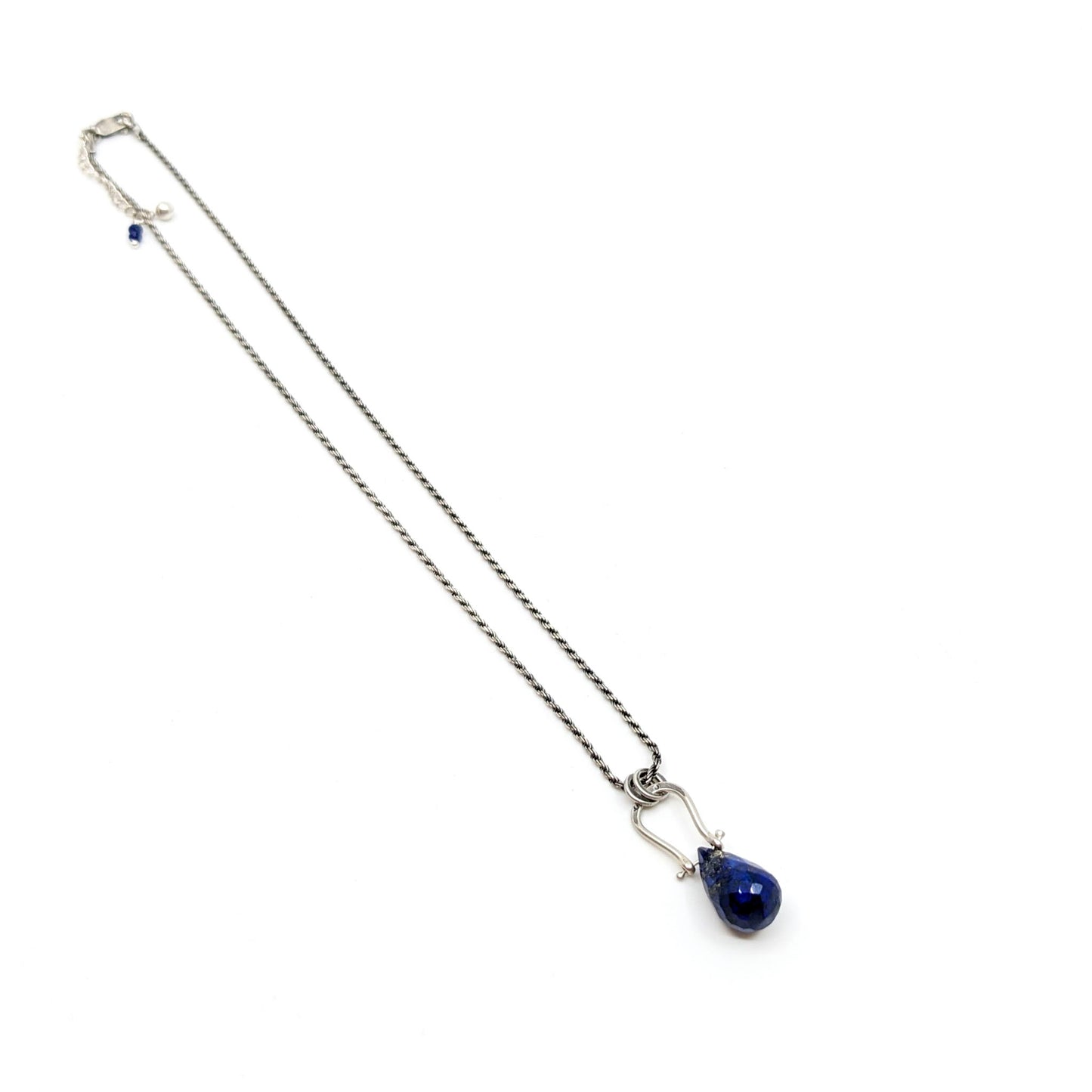 Petite Swings- Lapis Drop Pendant- Necklace- APS NK09 SS