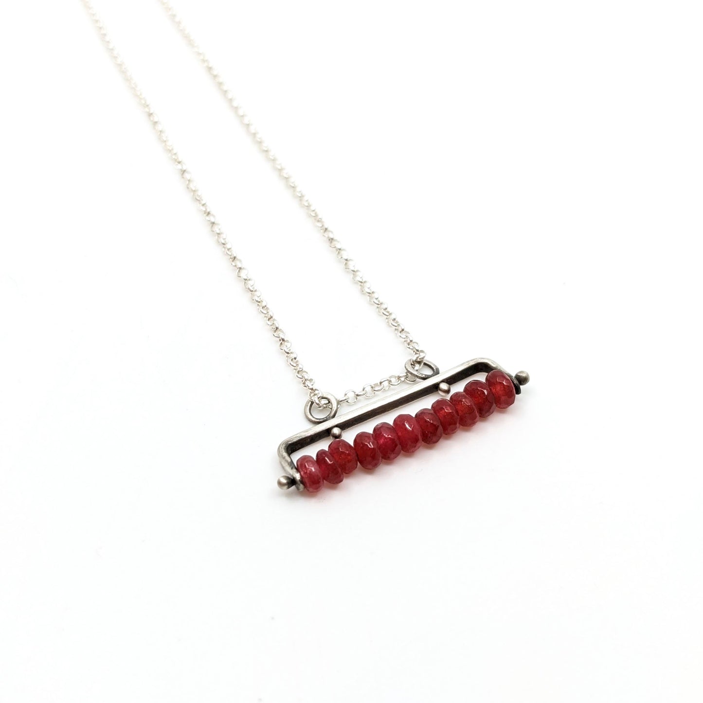 TN Copper Cranberry Jade Bar- Necklace- TN21 NK09SS