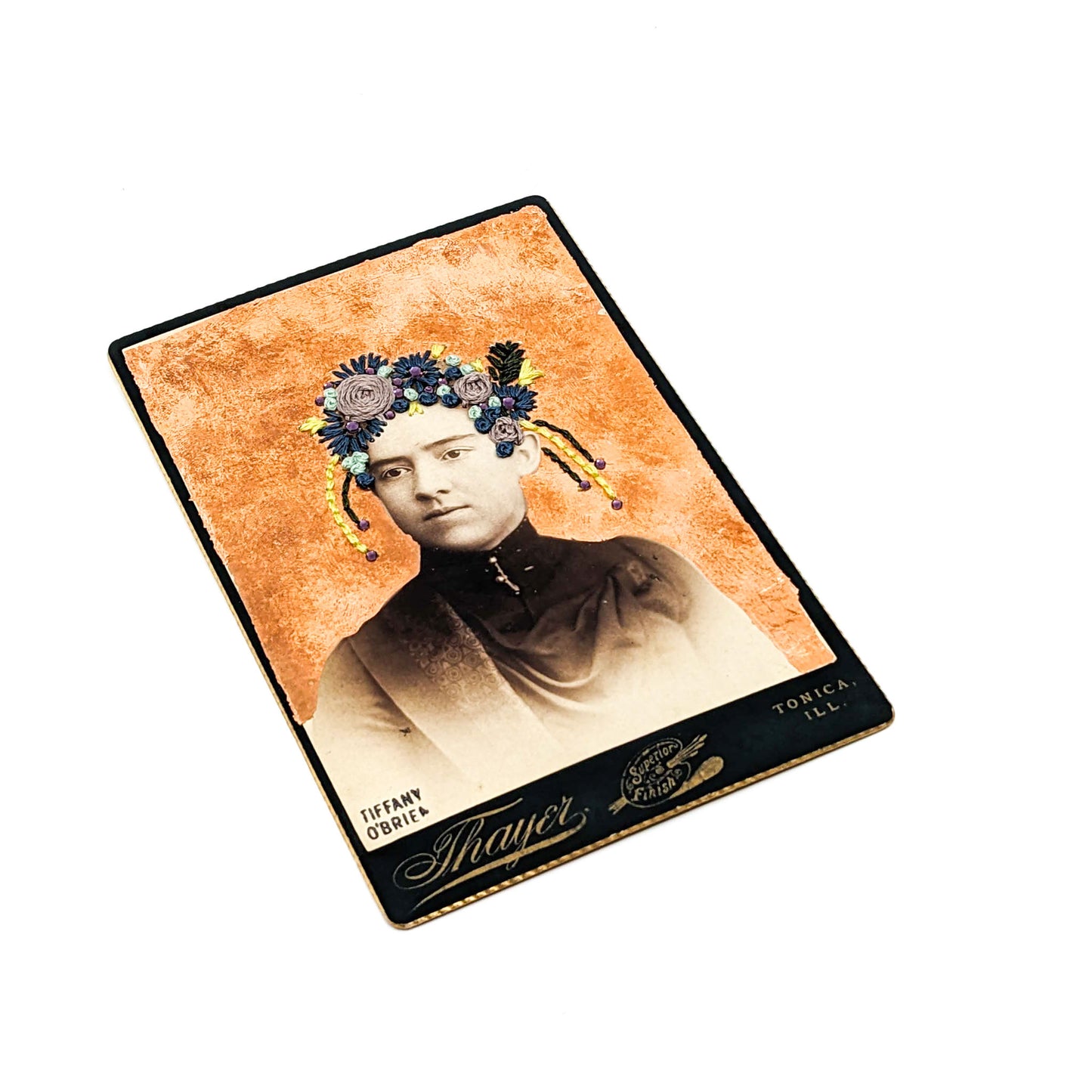 Portrait of a Woman with Gold Background