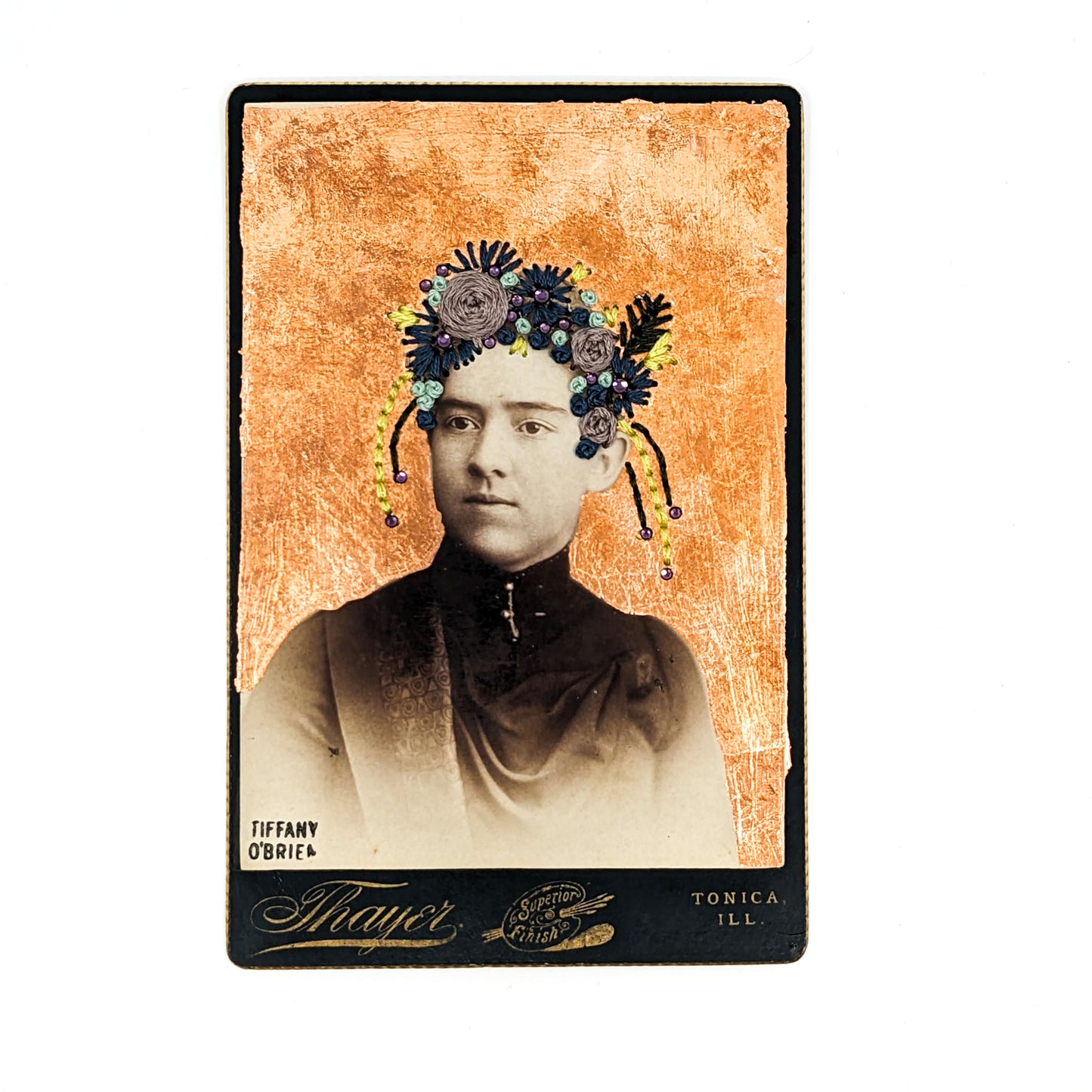 Portrait of a Woman with Gold Background
