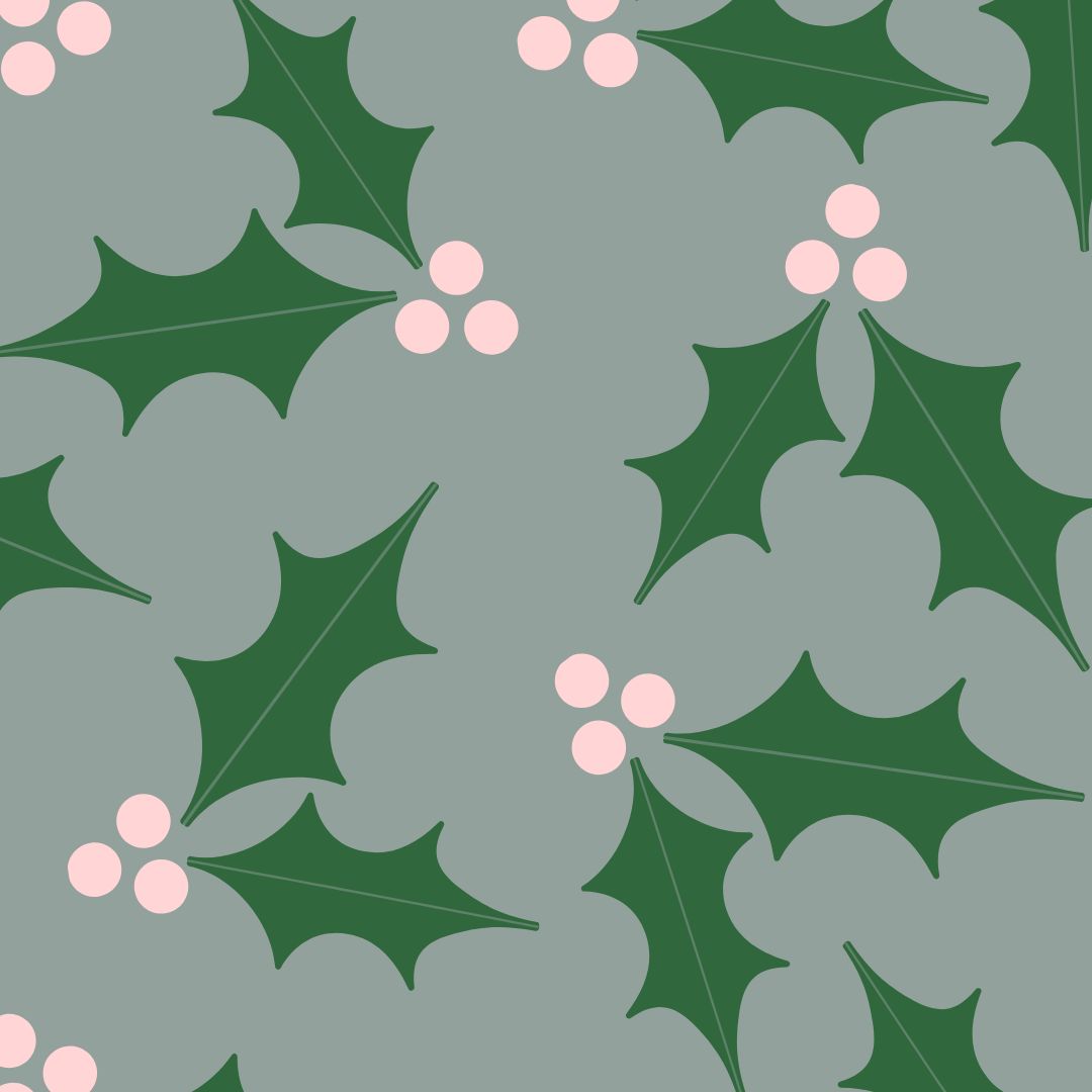 Holiday Holly berries and leaves in Visual Index brand colors