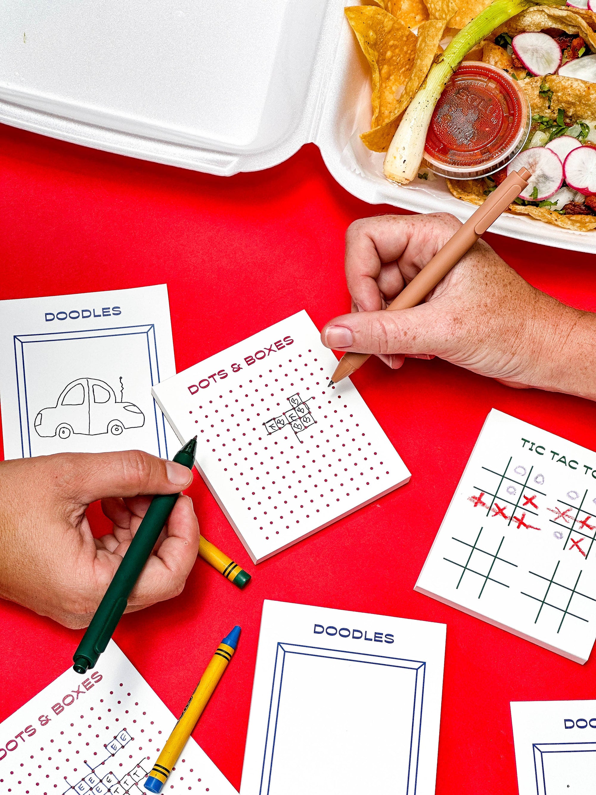 Gaming Notepad 3 Pack - Tic Tac Toe, Dots & Boxes, Doodles