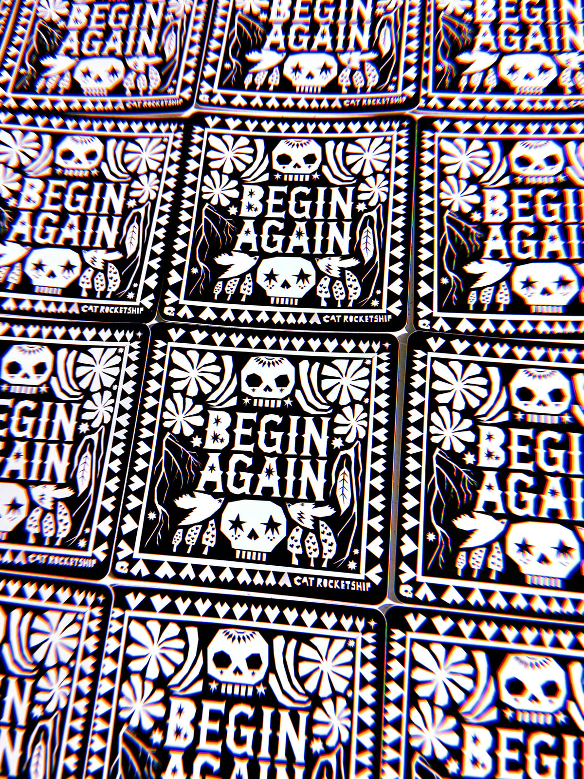 Renew & Begin Again Skull Sticker
