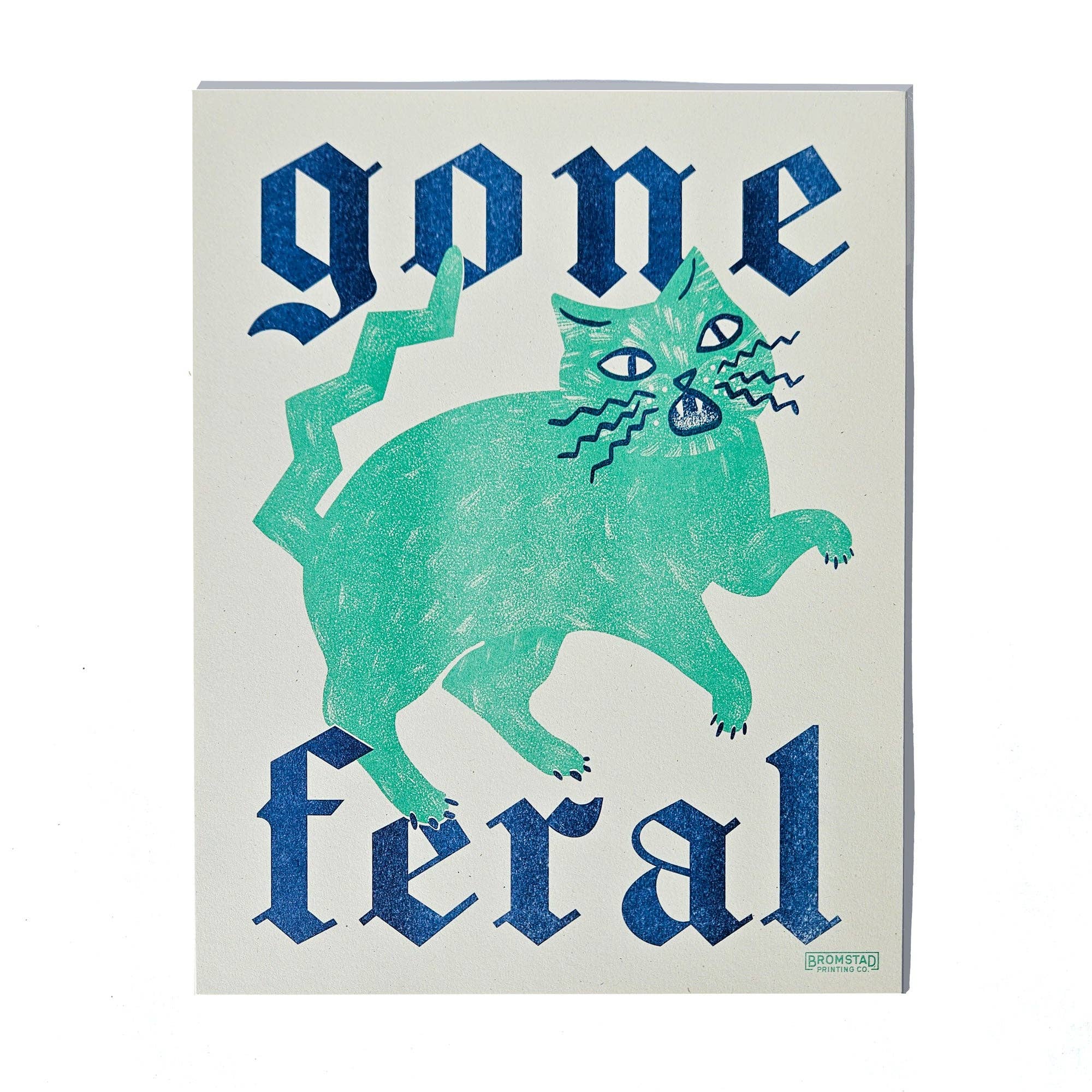 Gone Feral Cat - Risograph Print