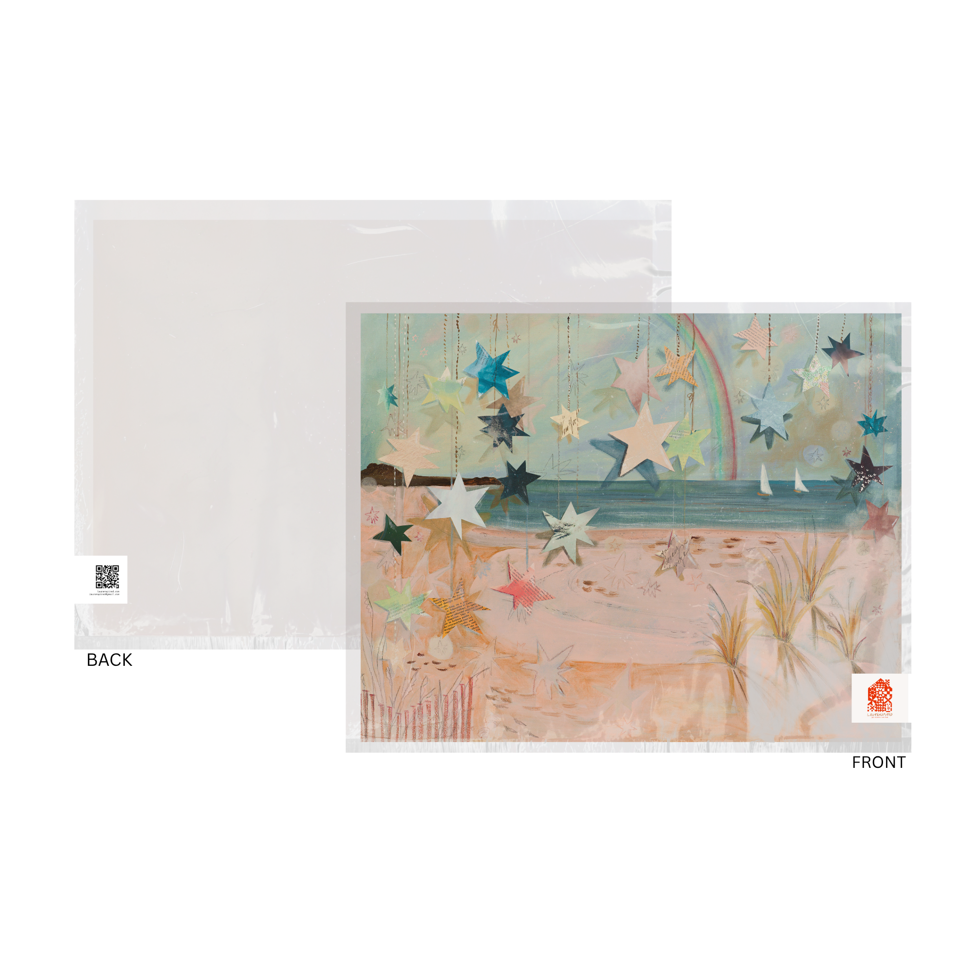 Pink Beach Art Print, Magical Nursery Art, Pastel Coastal: 8x10 inches