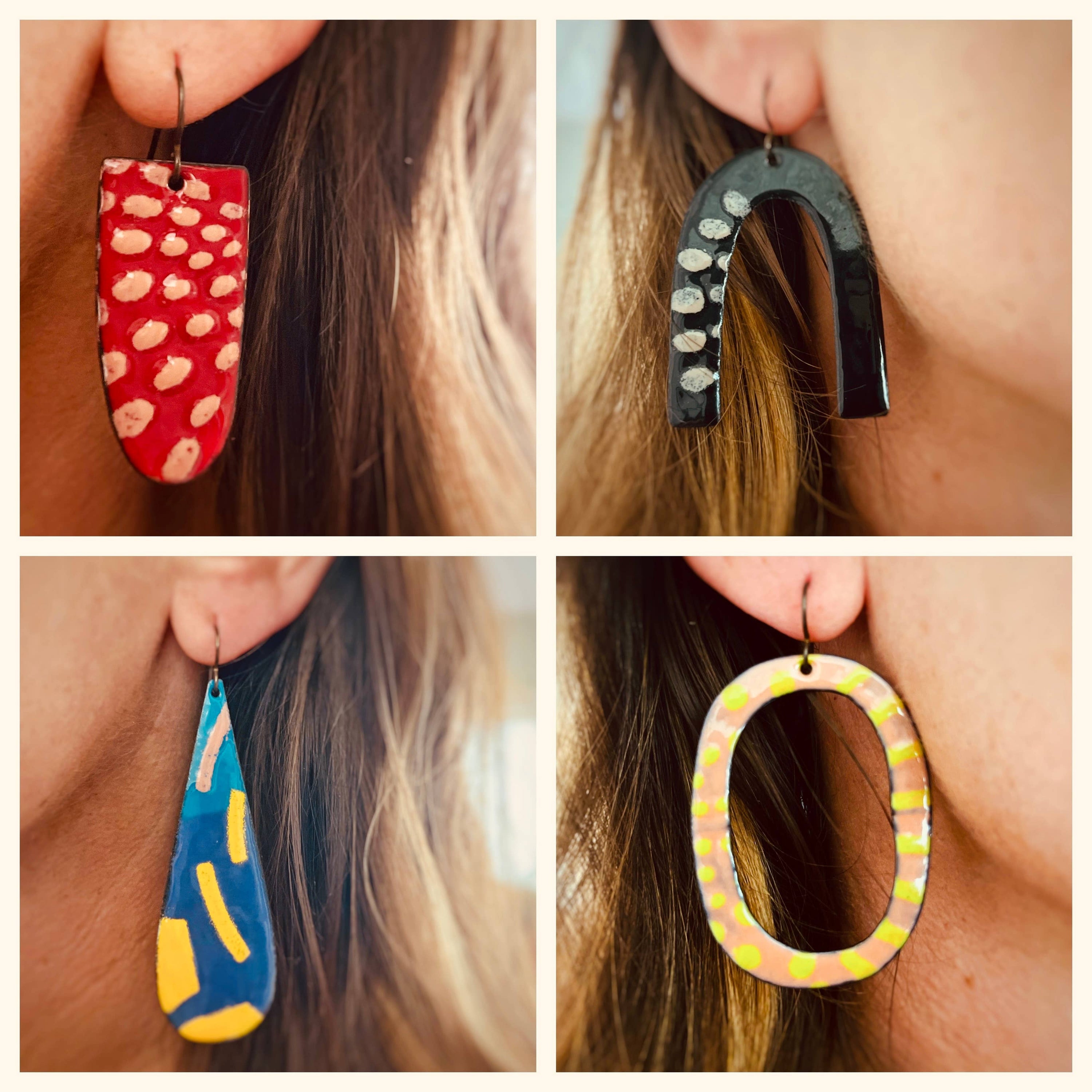 Statement Earrings- Red & Pink